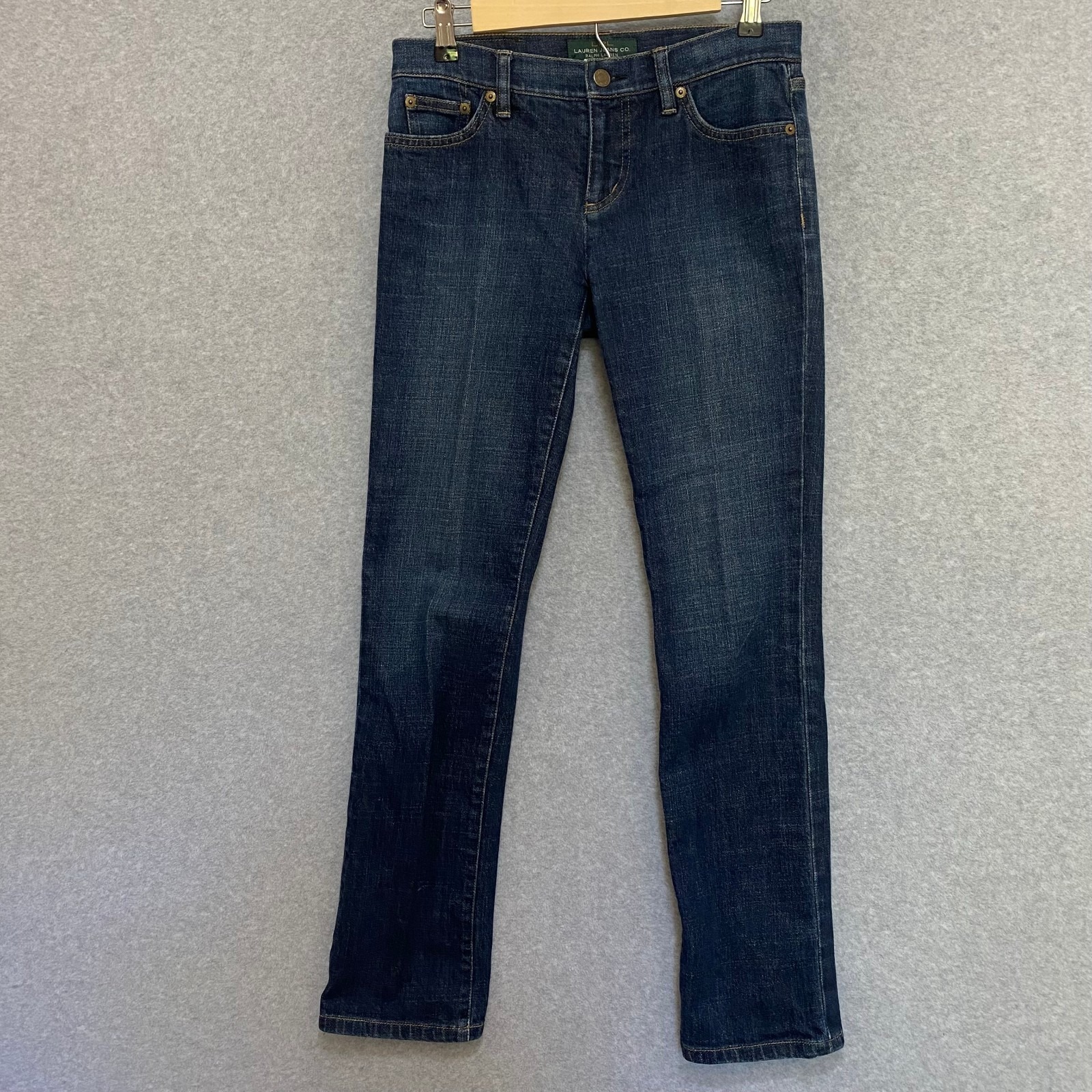 Lauren Ralph Lauren Women's Size 2 Modern Straight Stretch Dark Denim Blue Jeans